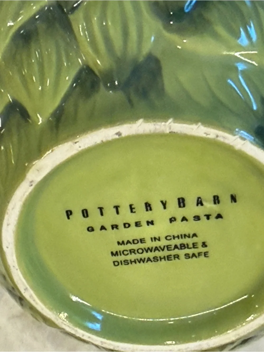 Pottery Barn garden pasta artichoke shaped serving bowl